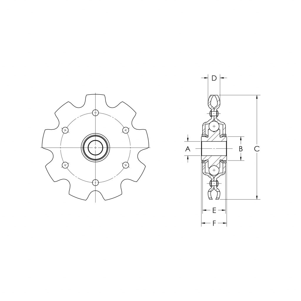 extended-pitch-sprocket-idler-drawing